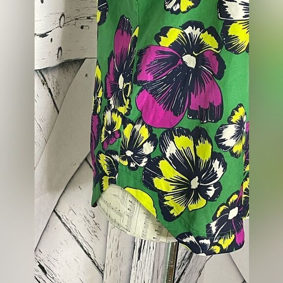 J. Crew green floral top 4 - Picture 4 of 6